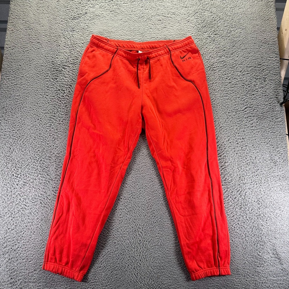 Vintage‎ Nike Air Sweatpant Womens XL Red Cotton Fleece Lined Jogger Tapered Leg